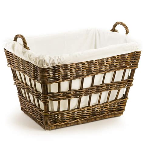 large metal laundry basket with fabric liner|home basics wicker laundry basket.